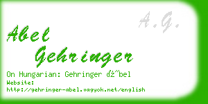 abel gehringer business card